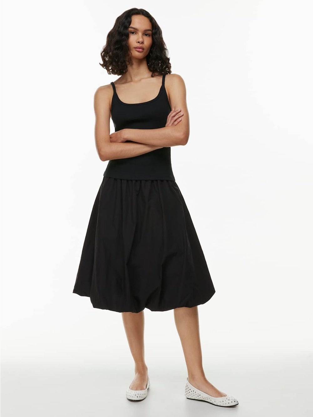 Aritzia Sunday Best Bubbly Poplin Skirt / Black